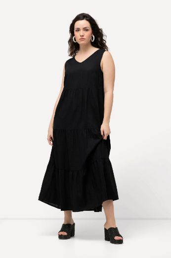 Plus size veliki brojevi Haljina bez rukava V izreza za punije
