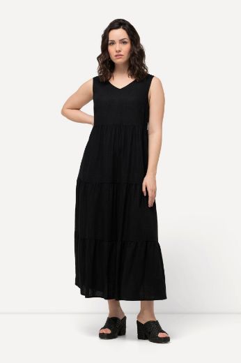 Plus size veliki brojevi Haljina bez rukava V izreza za punije