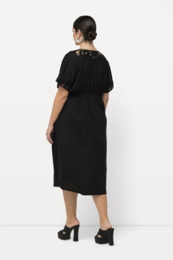 Plus size veliki brojevi Haljina midi kratkih rukava s dodatkom dekorativne čipke za punije
