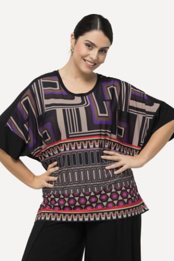 Plus size veliki brojevi Majica kratkih rukava s geometrijskim printom za punije