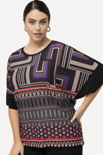 Plus size veliki brojevi Majica kratkih rukava s geometrijskim printom za punije