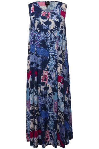 Plus size veliki brojevi Haljina maxi bez rukava s printom za punije