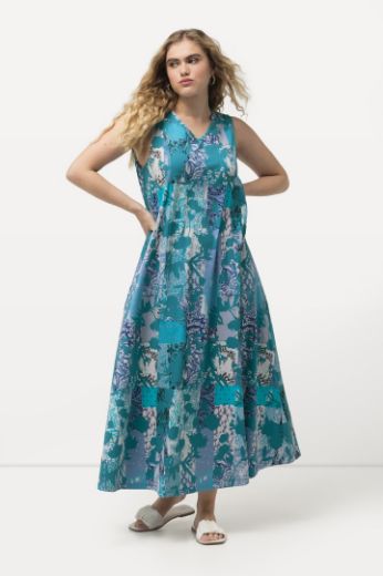 Plus size veliki brojevi Haljina maxi bez rukava s printom za punije