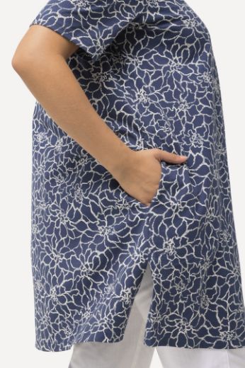 Plus size veliki brojevi Tunika kratkih rukava cvjetnog printa za punije