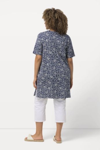 Plus size veliki brojevi Tunika kratkih rukava cvjetnog printa za punije