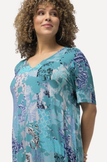 Plus size veliki brojevi Tunika kratkih rukava cvjetnog printa za punije