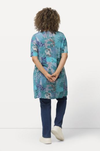 Plus size veliki brojevi Tunika kratkih rukava cvjetnog printa za punije