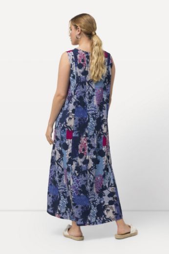 Plus size veliki brojevi Haljina maxi bez rukava s cvjetnim printom za punije