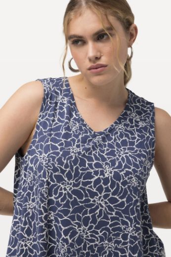 Plus size veliki brojevi Haljina maxi bez rukava s cvjetnim printom za punije