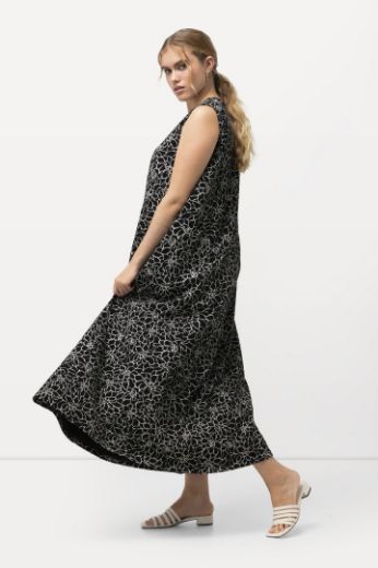 Plus size veliki brojevi Haljina maxi bez rukava s cvjetnim printom za punije