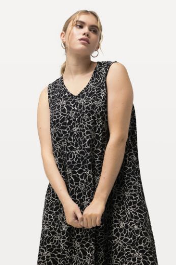 Plus size veliki brojevi Haljina maxi bez rukava s cvjetnim printom za punije