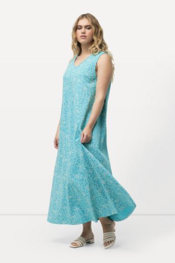 Plus size veliki brojevi Haljina maxi bez rukava s cvjetnim printom za punije