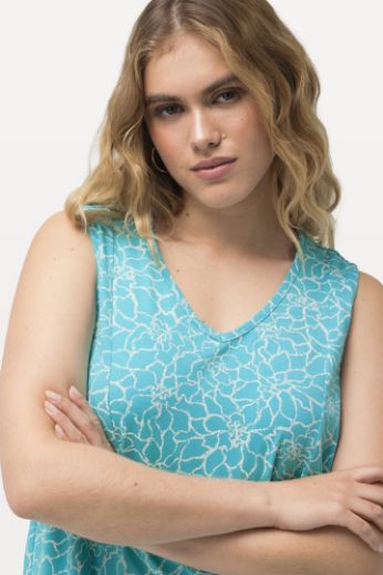 Plus size veliki brojevi Haljina maxi bez rukava s cvjetnim printom za punije