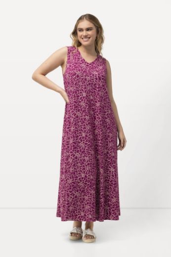 Plus size veliki brojevi Haljina maxi bez rukava s minimalističkim printom za punije