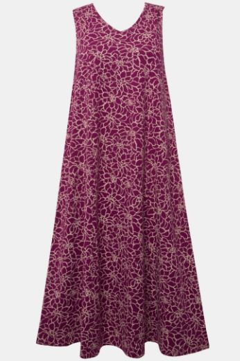 Plus size veliki brojevi Haljina maxi bez rukava s minimalističkim printom za punije