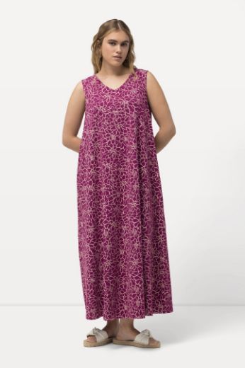 Plus size veliki brojevi Haljina maxi bez rukava s minimalističkim printom za punije
