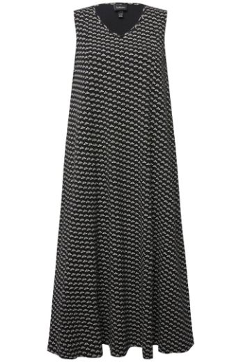 Plus size veliki brojevi Haljina maxi bez rukava s minimalističkim printom za punije