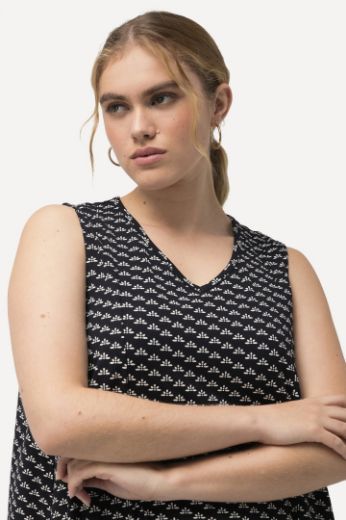 Plus size veliki brojevi Haljina maxi bez rukava s minimalističkim printom za punije