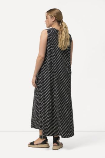 Plus size veliki brojevi Haljina maxi bez rukava s minimalističkim printom za punije