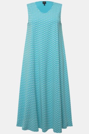 Plus size veliki brojevi Haljina maxi bez rukava s minimalističkim printom za punije
