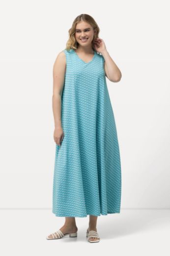 Plus size veliki brojevi Haljina maxi bez rukava s minimalističkim printom za punije