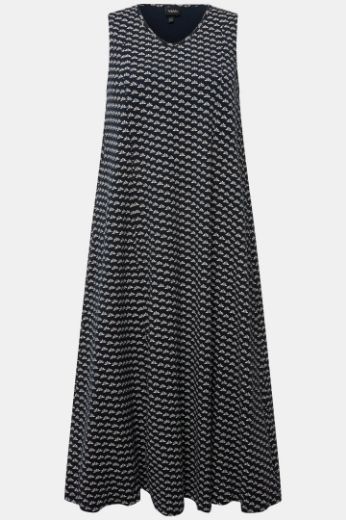 Plus size veliki brojevi Haljina maxi bez rukava s minimalističkim printom za punije