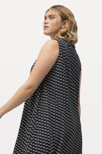 Plus size veliki brojevi Haljina maxi bez rukava s minimalističkim printom za punije