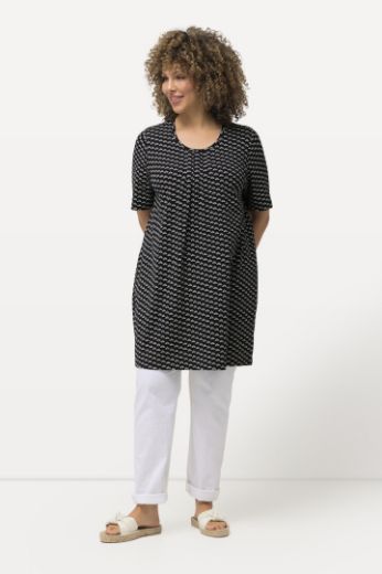 Plus size veliki brojevi Tunika kratkih rukava  A kroja s minimalističkim printom za punije