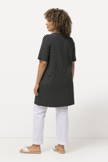 Plus size veliki brojevi Tunika kratkih rukava  A kroja s minimalističkim printom za punije
