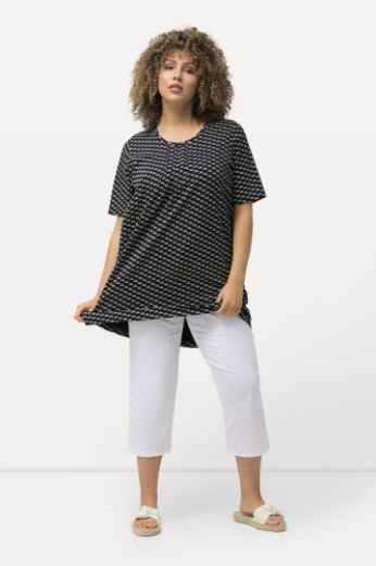 Plus size veliki brojevi Tunika kratkih rukava  A kroja s minimalističkim printom za punije