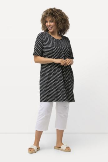 Plus size veliki brojevi Tunika kratkih rukava  A kroja s minimalističkim printom za punije