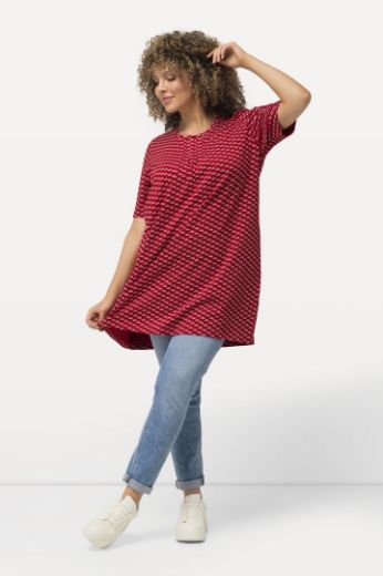 Plus size veliki brojevi Tunika kratkih rukava  A kroja s minimalističkim printom za punije