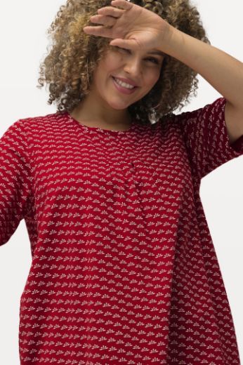 Plus size veliki brojevi Tunika kratkih rukava  A kroja s minimalističkim printom za punije