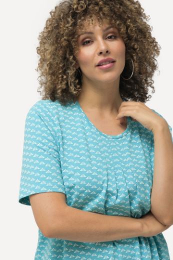Plus size veliki brojevi Tunika kratkih rukava  A kroja s minimalističkim printom za punije