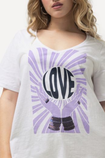 Plus size veliki brojevi Majica kratkih rukava LOVE za punije