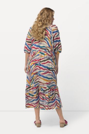 Plus size veliki brojevi Haljina s 3/4 rukavima i printom za punije