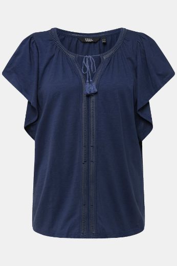 Plus size veliki brojevi Majica s vezanjem na ovratniku za punije