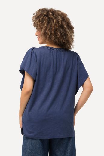 Plus size veliki brojevi Majica s vezanjem na ovratniku za punije