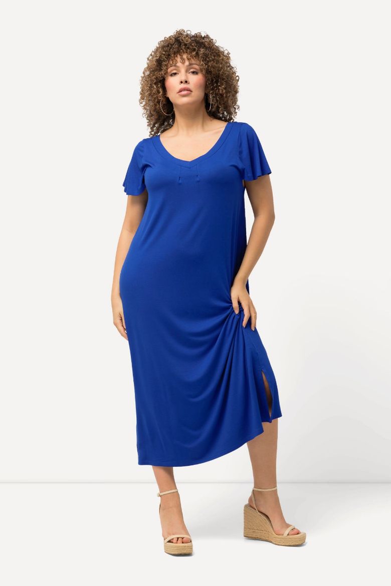 Plus size veliki brojevi Haljina midi spuštenih rukava za punije
