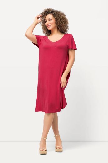 Plus size veliki brojevi Haljina midi spuštenih rukava za punije