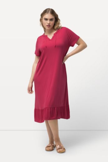 Plus size veliki brojevi Haljina midi A kroja kratkih rukava za punije