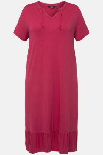 Plus size veliki brojevi Haljina midi A kroja kratkih rukava za punije