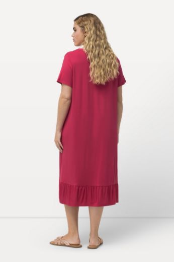 Plus size veliki brojevi Haljina midi A kroja kratkih rukava za punije