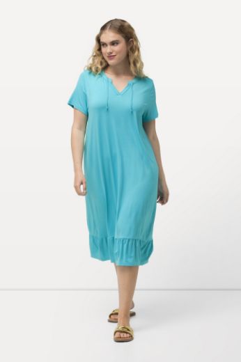 Plus size veliki brojevi Haljina midi A kroja kratkih rukava za punije