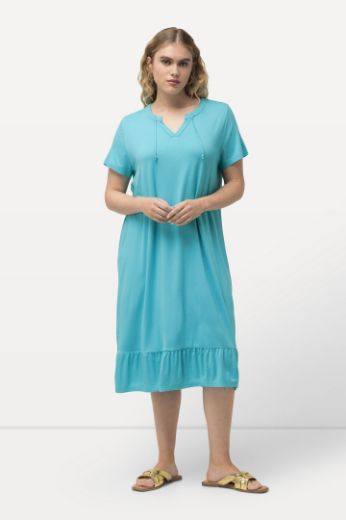 Plus size veliki brojevi Haljina midi A kroja kratkih rukava za punije