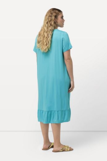 Plus size veliki brojevi Haljina midi A kroja kratkih rukava za punije