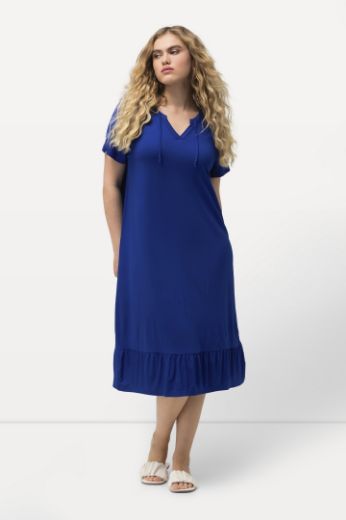 Plus size veliki brojevi Haljina midi A kroja kratkih rukava za punije