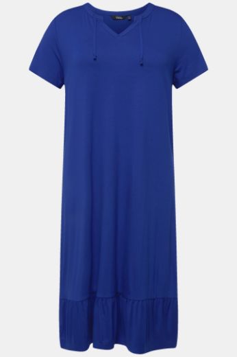 Plus size veliki brojevi Haljina midi A kroja kratkih rukava za punije