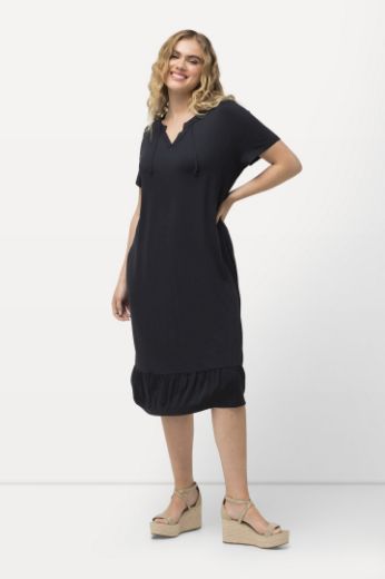 Plus size veliki brojevi Haljina midi A kroja kratkih rukava za punije