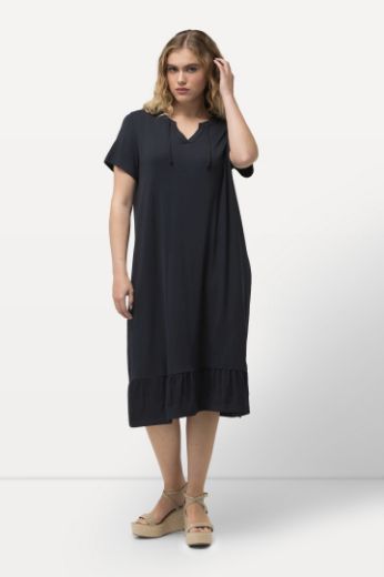 Plus size veliki brojevi Haljina midi A kroja kratkih rukava za punije